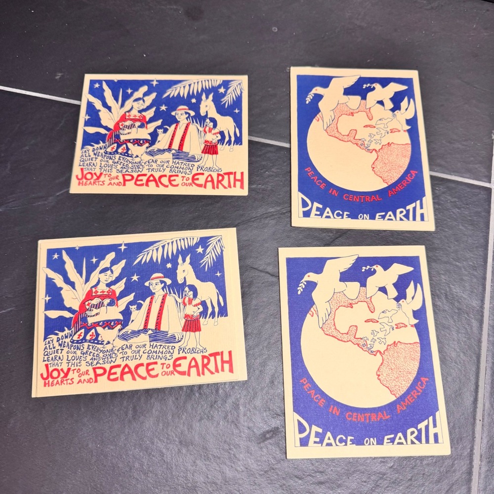 Vintage 1989 Sandy Eastoak Peace in‎ Central America 4x6 Greeting Cards Set of 4
